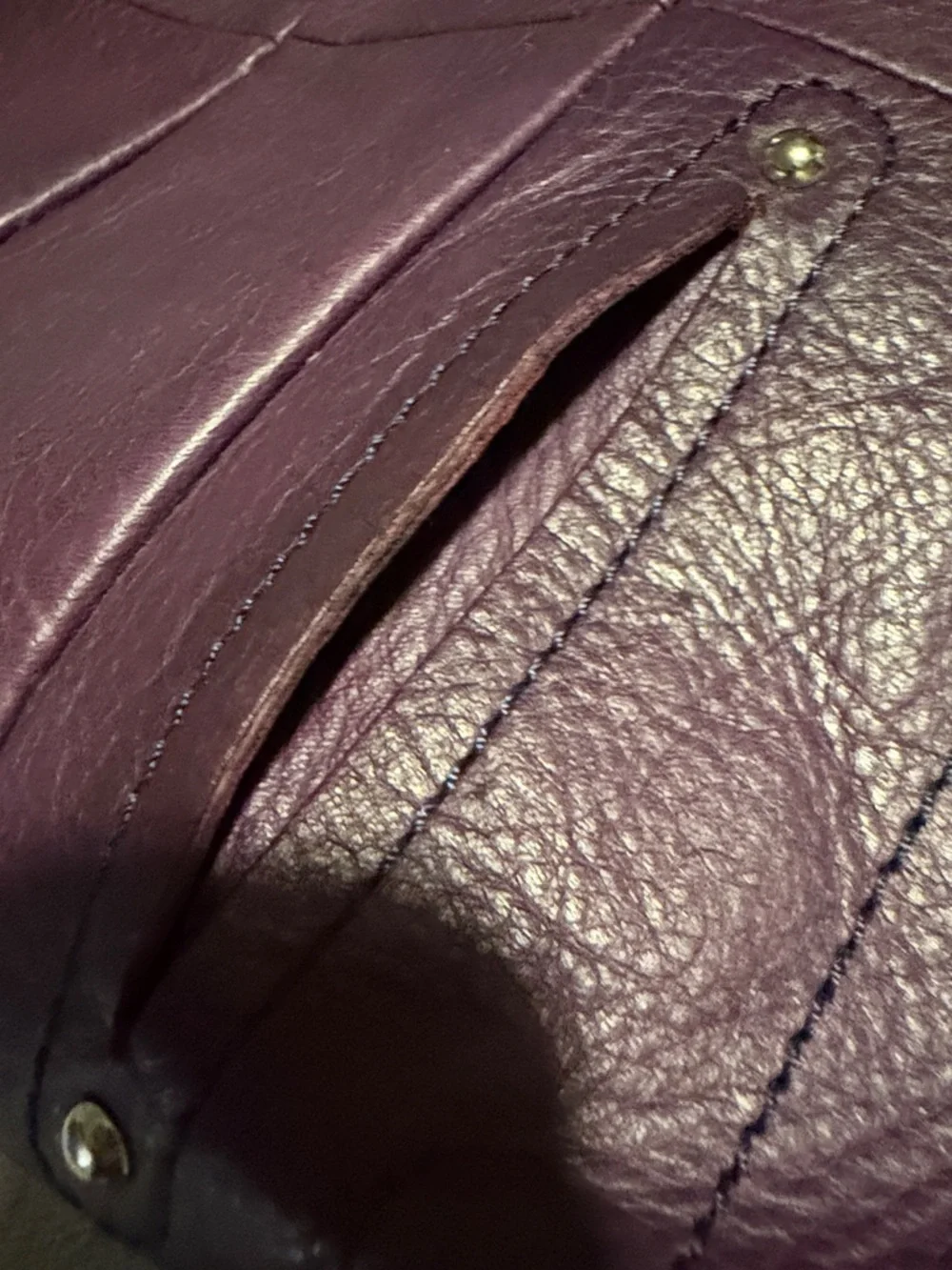 b. makowsky Purple Leather Crossbody with Front Zip